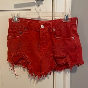 Red free people shorts